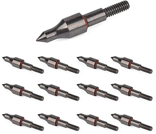 ELONG OUTDOOR 12pcs 100grn Schwarze Schraube in Praxis Breitspitzen Pfeilspitzen, Bogenschießen Bullet Field Punkte, kleine Spiel Armbrüste Compound Bögen Pfeil Tipps für Targeting üben Jagd schwarz