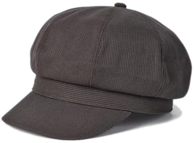Schirmmütze Damen Ballonmütze Barett Winter Mütze Schiebermütze, Gatsby Newsboy Cap Bakerboy Hat (B-Grau)