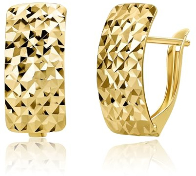 PRINS JEWELS Glänzende Creolen 14 Karat 585 Gold Gelbgold - SIT23YG | Glänzende Creolen aus echtem 14 Karat 585 Gelbgold