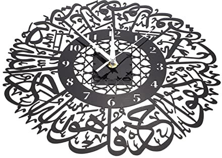 Amosfun Wandaufkleber Für Spiegel Kunstwerk Uhr Schwarze Aufkleber Für EIN Auto Bauernwanduhr Wohnakzente Dekor Rustikale Holzuhr Nicht Tickende Wanduhr Wohnzimmer-wanduhr Wecker Acryl