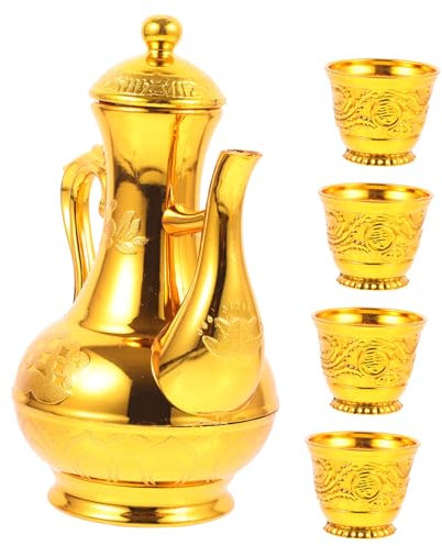 Lussuoso Set Di Tazze E Teiere Per Offerte Bollitore Per Tè E Vino Per Altare Buddista Set Di Design Tradizionale Cinese