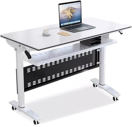 JCWGLY Schreibtisch Moderne Tragbare Konferenzraumtische, Klappbarer Besprechungstisch, Büro-Seminar-Schulungstisch Mit Stauraum Und 360 ° -Rad, Einfache Montage(120x60x75cm/47x24x30in)