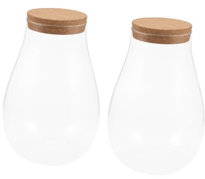 Yardenfun 2piezas Botella Ecología De Musgo con Tapa De Vidrio para Terrario Contenedor De Paisaje Micro para Decoración De Plantas Y Flores