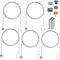 Fotodrahtseil, 5 Stück Fotodraht Mit Magneten, Fotoseil Fotodrahtseil, Edelstahl Draht Seil mit 60 Knopfmagnete, Fotokette Stahlseil mit Ösen und Haken Ideal zum Fotos 2 m X 1.5 mm
