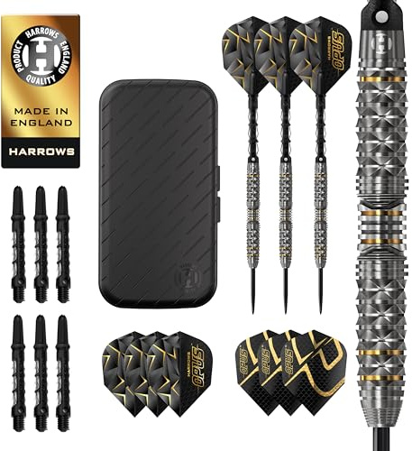Harrows Opus Darts-Set I Professionelle Dartpfeile mit 90% Wolframstahlspitze, ALLE Gewichte Pro Darts I Riesiges 16-teiliges Set mit Carbon-ST-Schäften, Opus-Flights (26g)