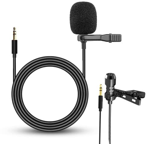 Hodozzy Microphone de Voiture pour Autoradio 3,5 mm Plug and Play, Microphone Externe de Voiture Autoradio, Microphone à Clip Lavalier Portable Universel de 5 Pieds pour Unité Principale de Voiture