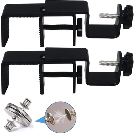 LAZTZQ Outside Mounted Blinds Curtain Rod Bracket Attachment, 1.3 - 2 inches Wide Track, Tool - free & Drill - free, with Installation Guide and Curtain magnet buckle Black-2Pack US patent application