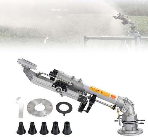 Pistolet D'arrosage Agricole, Arroseurs Agricoles Réglables De 1,5 avec Jeu De Buses De Rechange, Diamètre De Pulvérisation De 52 À 106 M, Pression De Travail De 3,5 À 8 Kg, pour Ferme