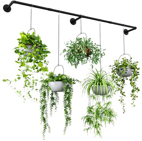 Bamworld Pflanzenaufhänger für den Innenbereich, 177,8 cm, hängende Pflanzgefäße für Fenster, Pflanzenregale, Metallstange, Töpfe Nicht im Lieferumfang enthalten
