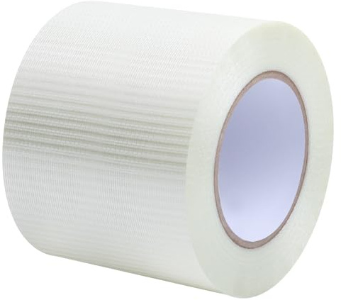 Storystore Clear Duct Tape Heavy Duty, 100mm x 50m Weather Resistant Reinforced Tape, Strong Adhesive Gaffer Fibreglass Tape for Packing, Fixing Repairing, Patching, Box Sealing and Labelling