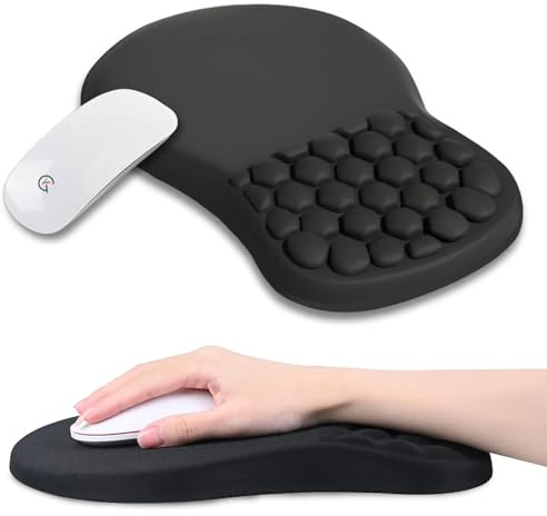 TEKXDD Alfombrilla Ratón Ergonomica, Alfombrilla Ratón Gaming con Diseño de Masaje, Espuma Viscoelástica Tacto Agradable, Mouse Pad con Superficie de Microfibra para Ordenador, PC, Portátil