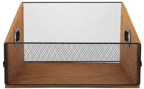 Uonlytech Caisse de Rangement en Bois pour disques vinyles : Organiseur d'albums vinyles – Support de Rangement multimédia Rustique avec poignées, étui de pour disques