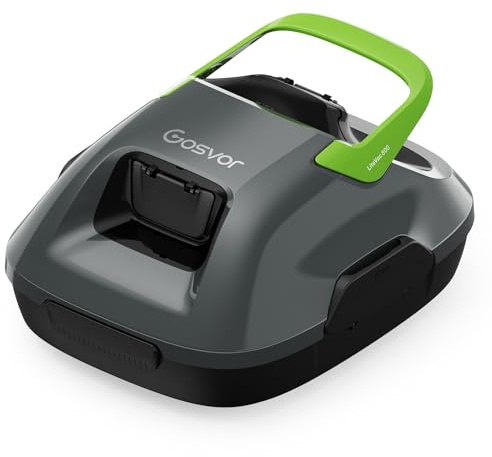 Gosvor Robot Piscine sans Fil, Aspirateur Automatique Piscine Hors Sol, 90 Min d’Autonomie, Retour Automatique, Portable, Robot de Piscine Jusqu’à 80 m²