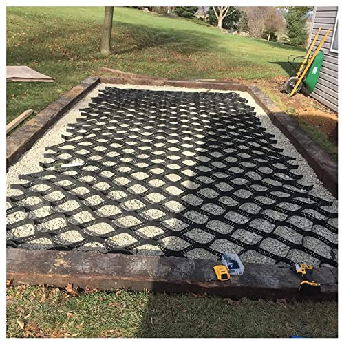 Grille de gravier durable pour allées de 5,1 cm, géogrille en nid d'abeille, base d'abri de jardin, grille de contrôle de la boue en maille robuste pour un drainage facile et une stabilité
