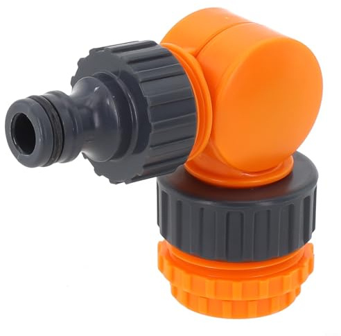 Connettore per tubo flessibile ad angolo per carrello avvolgitubo da 1/2, 13 mm, in plastica, resistente agli piegamenti, con attacco rapido Click-Lock, grigio + arancione