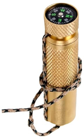 Brass Match Case - Portable Pill Box, Mini Key Chain Storage Case | 3.5 Inch, Carved Outdoor Container for Pills, Toothpicks, Fishing Threads, Earplugs, Spices, Allt
