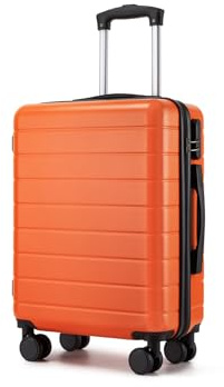 Shavont Handgepäck Koffer 55x40x20 cm, Hartschalenkoffer aus ABS, Leichter Trolley mit 4 Leisen 360° Doppelrollen, Integriertem Schloss, Für Viele Airlines Geeignet (M, Orange)