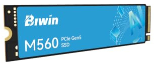 BIWIN M560 Gen5 SSD 1TB, M.2 2280 PCIe 5.0 NVMe 2.0, Up to 11000 MB/s, AI-Ready Internal Solid State Drive for Gaming, 4K/8K Editing, Laptops & Desktops