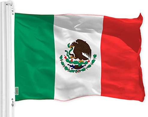 G128 mexique (mexique) drapeau | 3x5 pieds | imprimé 150d - intérieur/extérieur, couleurs vives, laiton œillets, polyester qualité, beaucoup plus épaisses plus durable que 100d polyester 75d