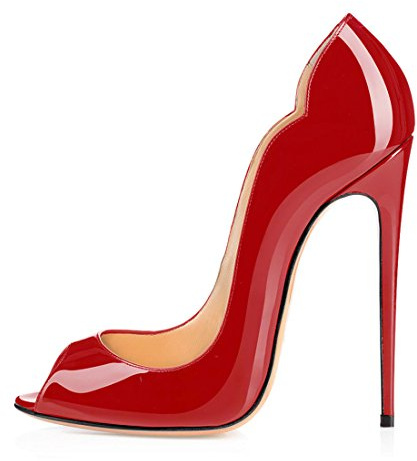 Elashe Escarpins Femme Talon Haut | 12cm Bout Ouvert Talon Aiguille | Pompes à Talons Hauts