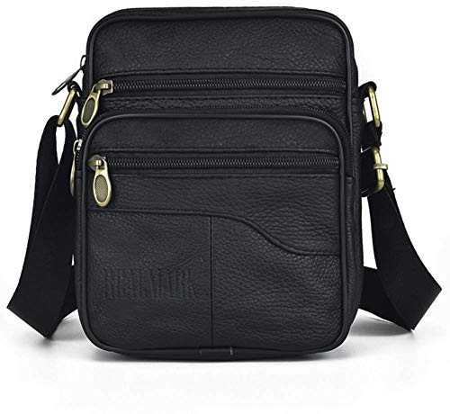 Realmark Bandoleras Hombre Piel Cuero,Bolso Bandolera de Piel Auténtica,Bolsas de Mensajero de Negocios Vintage,Bolso de Mano