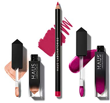 HAUS LABORATORIES By Lady Gaga: HAUS OF COLLECTIONS | Make-Up-Set Mit Tasche, Flüssigem Lidschatten, Lipliner-Stift Und Lipgloss In 9 Sets, Vegan Und Tierversuchsfrei | 3-Teiliges Spar-Set