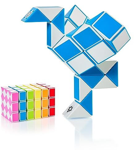 CUBIDI® Original Magic Snake - 36 Blöcke Blau | Knobelspiele für Kinder und Erwachsene | Ideal als Mitgebsel Kindergeburtstag, Kindergeburtstag Gastgeschenke oder kleine Geschenke für Kinder