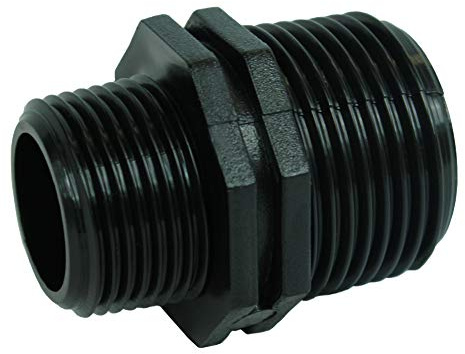 GASMIS PP Gewindefitting Schraubfitting, Reduziernippel AG x AG - 1x3/4 - 33,25mm x 26,44mm, 1 Stück