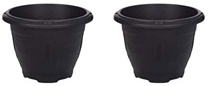 Whitefurze - Fioriere veneziane dal design tradizionale, 24 cm, colore: Nero (confezione da 2)