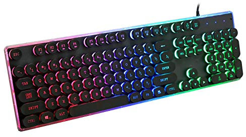 CLICLED Tastiera gaming rgb retroilluminata tasti rotondi usb layout internazionale