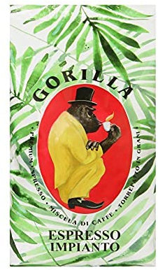 Joerges Gorilla Espresso Impianto Schokoladige Ganze Bohnen mit Fruchtigem Abgang, 1 kg
