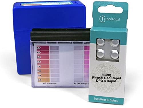 POOL Total Set> manueller Pooltester, Schüttelbox ''PRO'' Sauerstoff/pH + Refill