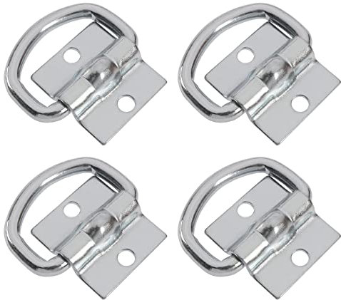 VGOL 4PCS Cargo Tie Downs Ancore Heavy Duty D Ancoraggio Anelli con staffe di montaggio Ganci in acciaio zincato per rimorchi Camion Barca Capacità di carico 800 Kg