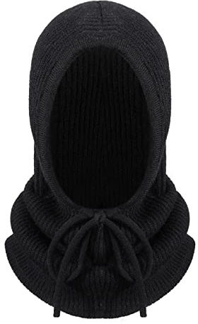 TAGVO Balaclava Cagoules Tricotée, pour Le Cou Doux Réchauffeur Balaclava Capuchon Sports de Plein Air Coupe-Vent pour Le Visage pour Hommes Femmes