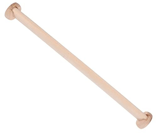 ORFOFE Heavy Duty Wooden Closet Rod 50cm Gray Beech Flange Set Adjustable Clothes Hanging Rail for Wardrobe Organization Suitable for Home and Travel