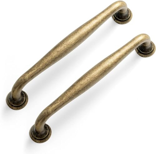 SYZOW 6 pièce poignées de meuble vintage en laiton,Poignée de tiroir de placard vintage poignee de meuble cuisine antique entraxe 128mm