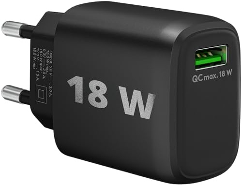 goobay Caricabatterie USB A compatto Alimentatore 18 W Caricabatterie rapido Quick Charge/iPhone 16 connettori/adattatore mini presa -A/piccolo/bianco / 61672