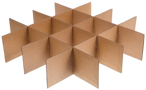 NUOBESTY Trennwände aus Pappe für Kartons aus Braunem Papier Sicherer Schutz für Glas und Keramikteller Einfache Montage für Umzugskartons und Transportverpackungen