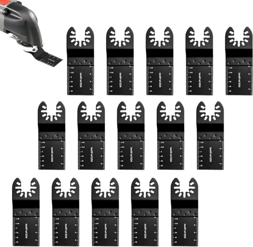 34mm Oscillating Tool Blades,15 Pcs Multi Tool Blade, High Carbon Steel Oscillating Saw Blades, for Cutting Wood, Metal, Plastic etc