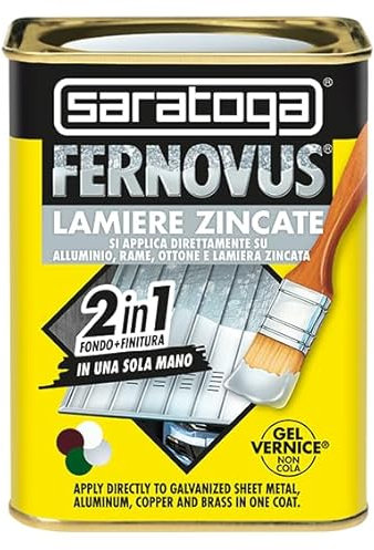 SARATOGA Vernice Fernovus LAMIERE ZINCATE ml.750 NON NECESSITA DI PRIMER! NOVITA' (Marrone)