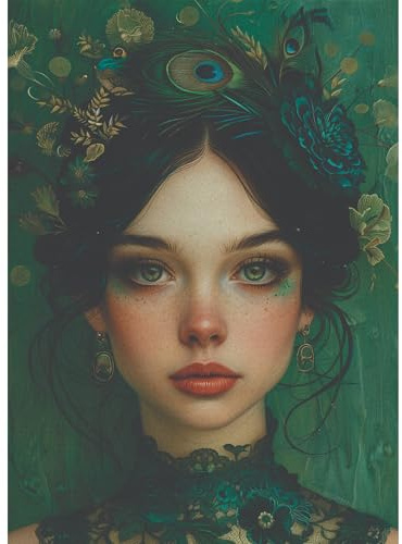 Carta di riso Ritratto di occhi verdi, 29 x 40cm (1pc) - per decoupage di poster per mobili da CRAFT KREATIVELY