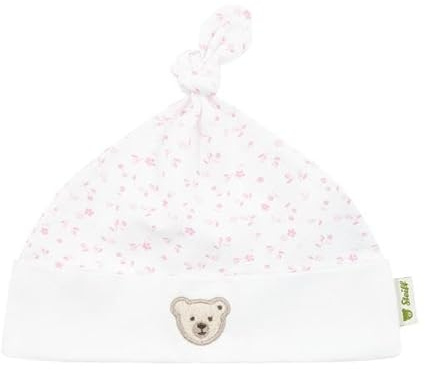 Steiff Mütze EU Größe 45 Bright White, Kinder Mütze, Ohrenschützer für Kinder, leichte und atmungsaktive Frühlingsmütze, weich und bequem, waschmaschinenfest