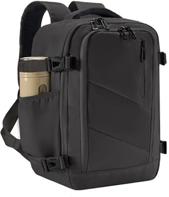 Gluckstar Handgepäck Rucksack 45x36x20 für EasyJet Kabinengepäck, Reiserucksack Handgepäck Flugzeug 32L, 17.3 Zoll Laptop Business Rucksack Herren Damen mit Schuhfach，Grau