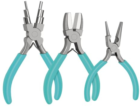 C&T 3-Piece Jewelry Pliers Set, Jewelry Making Tools Kit, Micro Jewelry Plier, Jewelry Making Supplies, Pliers set for jewellery making bead winding and shaping wire DIY Crafts