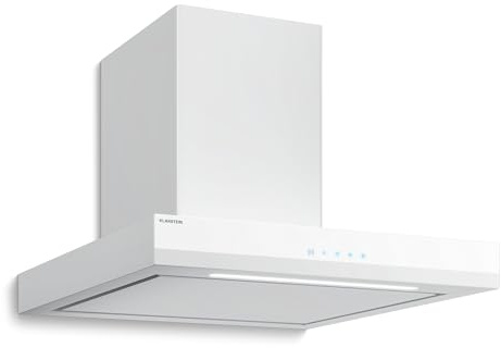 Klarstein Velaire Hotte Aspirante 60 cm - Hotte Murale Silencieuse, 600 m³/h, A++, Commandes Tactiles, LED, Filtre Charbon, 3 Vitesses, Cuisine Moderne, Blanc