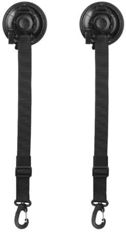 Alide 2 Pcs Adjustable Door Holder with Plastic Hooks and Locking Lock Heavy Duty Suctions Cup Door Straps Stops Wind