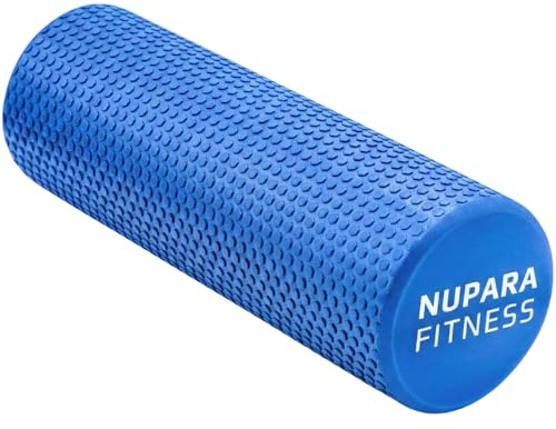 NUPARA FITNESS Foam Roller for Back, Legs, and Deep Tissue Muscles. Muscle Roller for Running, Cycling, Sports, Exercise, Recovery, Physical Therapy, Yoga, and Pilates. (Dark Blue, 18 inch - Large)