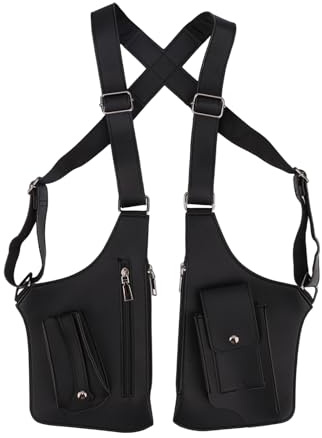 Sinbana Riñonera de Hombro para Hombre, Bandolera Doble con Correa Ajustable Mochila Antirrobo Funda para Cartera y Teléfono