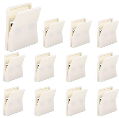 Goktvai 12stk Große Selbstklebende Clips, Plastik Klebe Wandclips zum Aufhängen Wandbehang Halter Bohrfreie Handtuchhalter für Küche Badezimmer Hotel Zuhause Büro Organisation (Weiß)