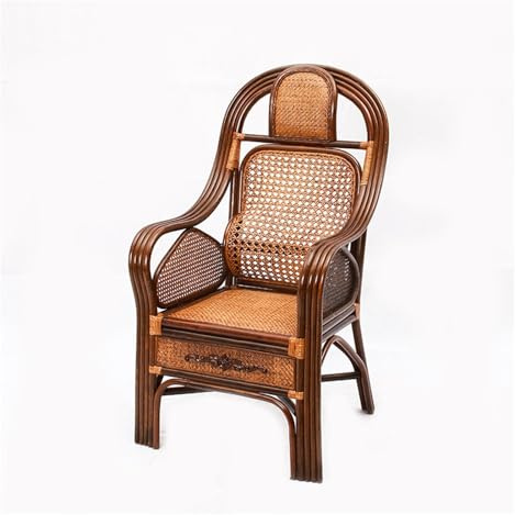 Rustik rottingstol – snygg matsalsstol för inomhus utomhus för uteplats restaurang och trädgård – bekväm accentsits för hem och kommersiellt bruk